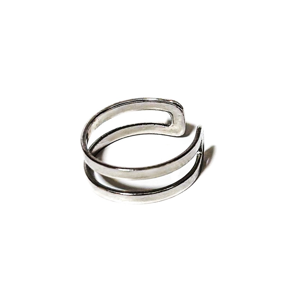 NEW - Silver Double Line Ear Cuff Minimalist Chic Trendy Design
